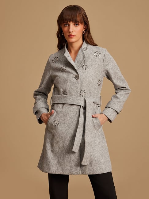 Kazo Long Overcoat With Metal Trims