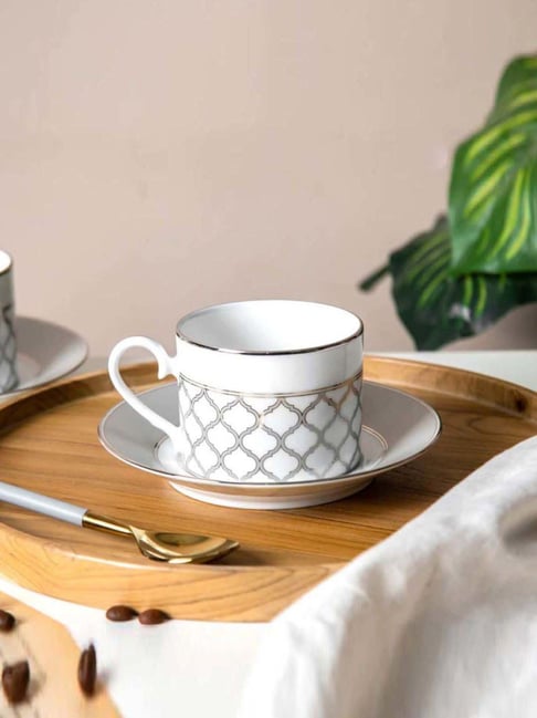 eternal palace 12pcs tea set porcelain platinum