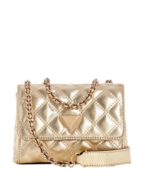GUESS Gold Quilted Cross Body Bag