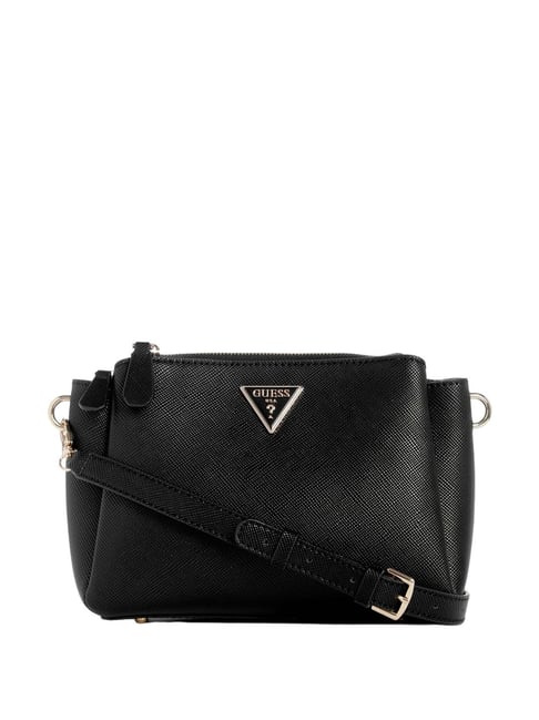 GUESS Black Textured Cross Body Bag-picture-29