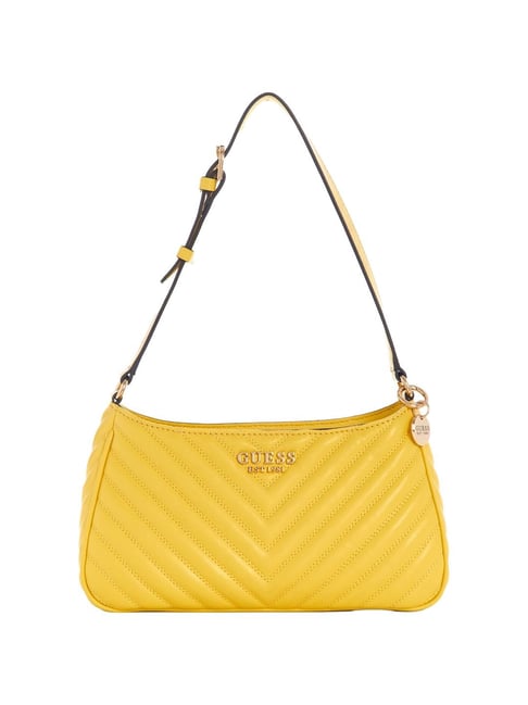 GUESS Yellow Quilted Shoulder Bag