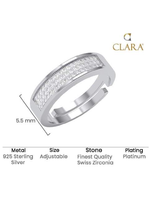 Buy Clara 925 Silver Platinum Swiss Zirconia Izan Ring for Men