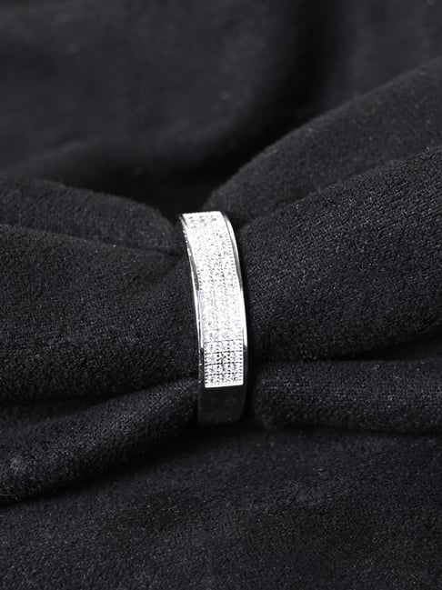 Buy Clara 925 Silver Platinum Swiss Zirconia Izan Ring for Men