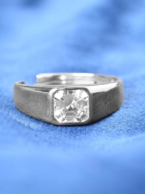 Clara 925 Silver Platinum Swiss Zirconia Noel Solitaire Ring