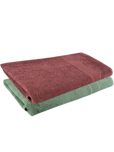 Dollar Brown & Dynasty Green 400 GSM 100% Cotton Bath Towels - Set of 2-picture-15