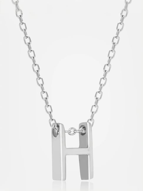 H necklace sterling silver