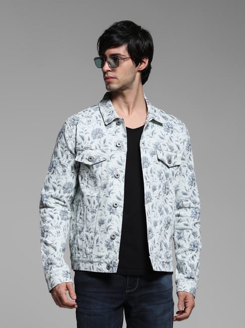 Jack & Jones White Cotton Regular fit Print Jackets-picture-24