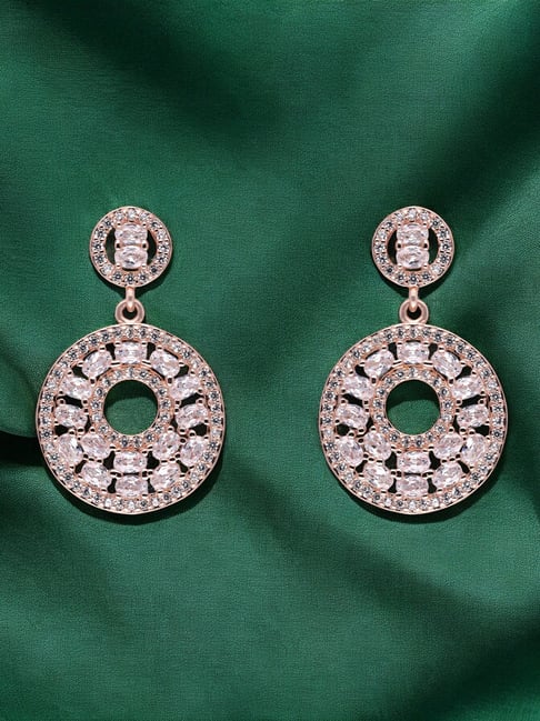 crash.club By CKC Double Circular Halo Cubic Zircons Silver Drop Earrings-picture-37