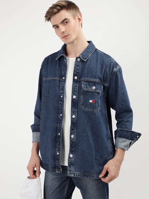 New Denim Stylish Solid Comfortable Shirts Tommy Hilfiger Mid