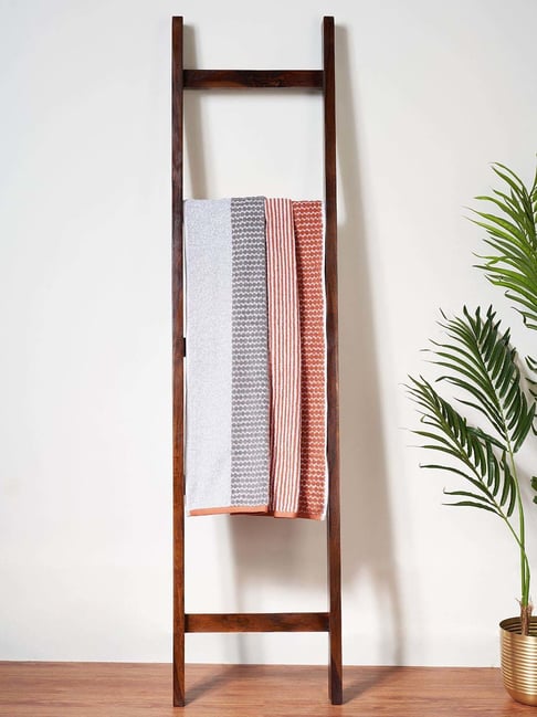 Living Scapes by Pantaloons Rust & White Cotton 520 GSM Bath Towel-picture-18
