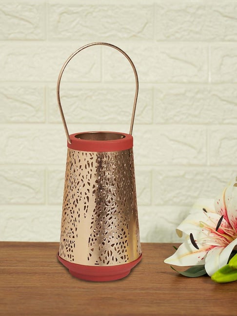 Living Scapes by Pantaloons Rust & Gold Iron T-Light Candle Holder-picture-13