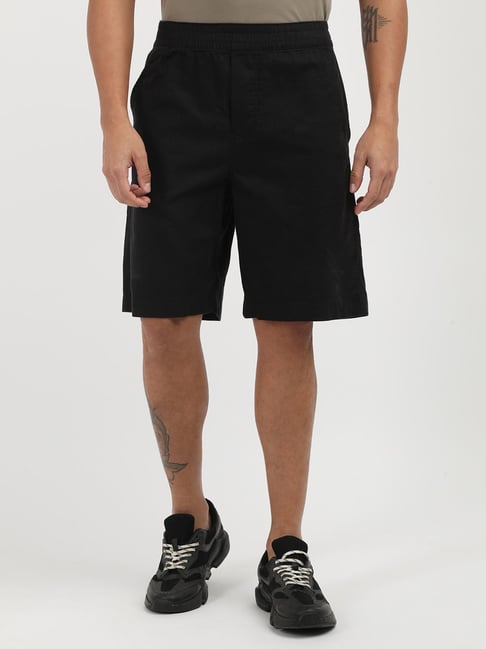 Calvin Klein Jeans Black Cotton Regular Fit Shorts-picture-19