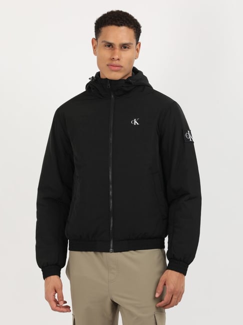 Calvin Klein Jeans Black Regular Fit Hooded Jacket-picture-42