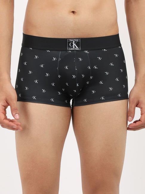 Calvin Klein Underwear Black Regular Fit Printed Trunks