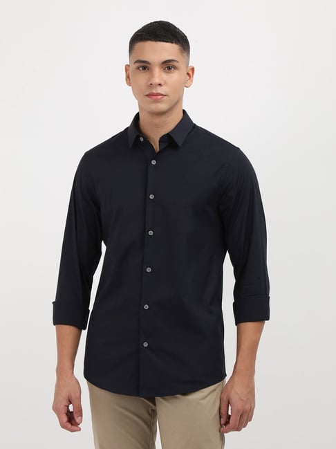 Calvin Klein Jeans Navy Cotton Regular Fit Shirt-picture-14