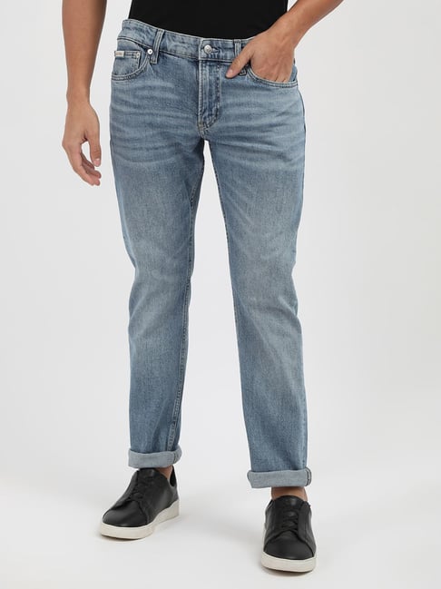 Calvin Klein Jeans Blue Cotton Regular Fit Jeans-image-38