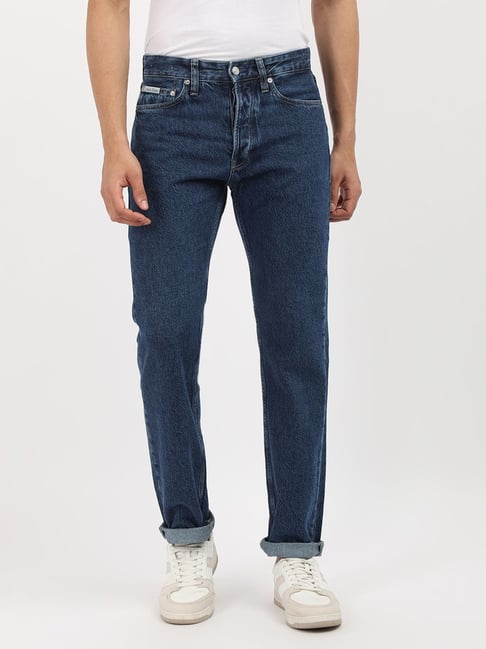 Calvin Klein Jeans Blue Cotton Regular Fit Jeans-image-1