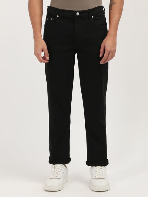 Calvin Klein Jeans Black Cotton Regular Fit Jeans-image-40