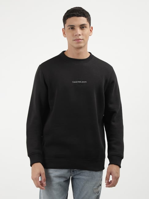 Black Calvin Klein Logo Sweatshirt Herren Buy Calvin Klein Leather