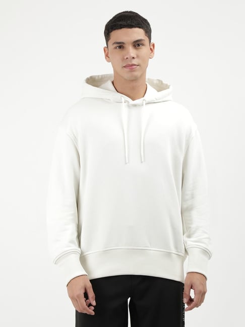 Buy Calvin Klein Jeans Beige Cotton Regular Fit Hooded Sweatshirt