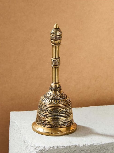 Fabindia Home Gold Brass Antique Mehnoor Bell-picture-20