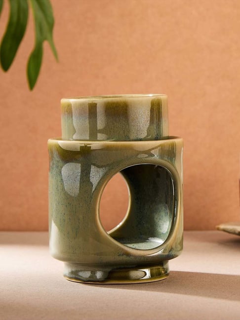 Fabindia Home Sughandh Green Ceramic Burner