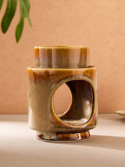 Fabindia Home Sughandh Brown Ceramic Burner