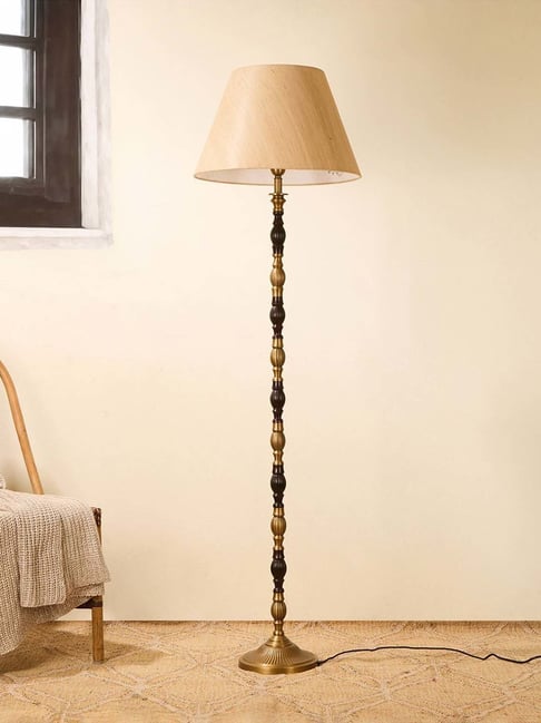 Fabindia Home Aabha Gold & Brown Metal Floor Lamp-picture-18