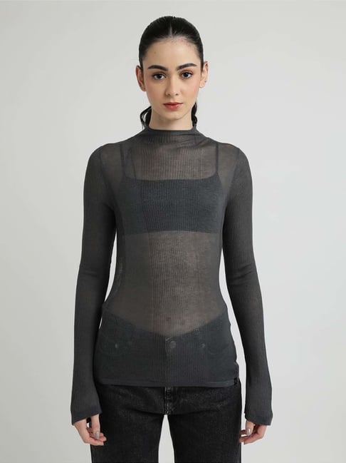 CALVIN KLEIN JEANS Black Self Pattern Sweater-picture-18