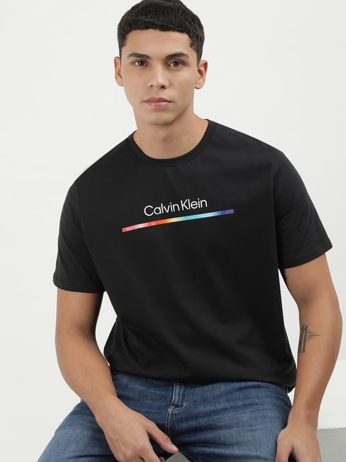Calvin Klein Black Beauty Cotton Comfort Fit Solid T-Shirt