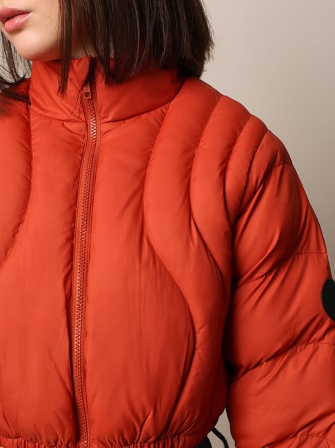 Only Orange Regular Fit Puffer Jacket