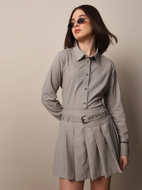 Only Grey & Black Checks Shirt-picture-48