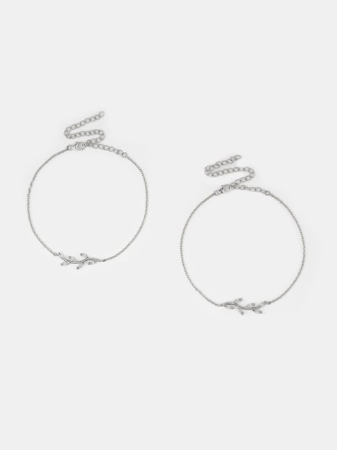 Shaya 925 Silver Trailing Vines Anklet