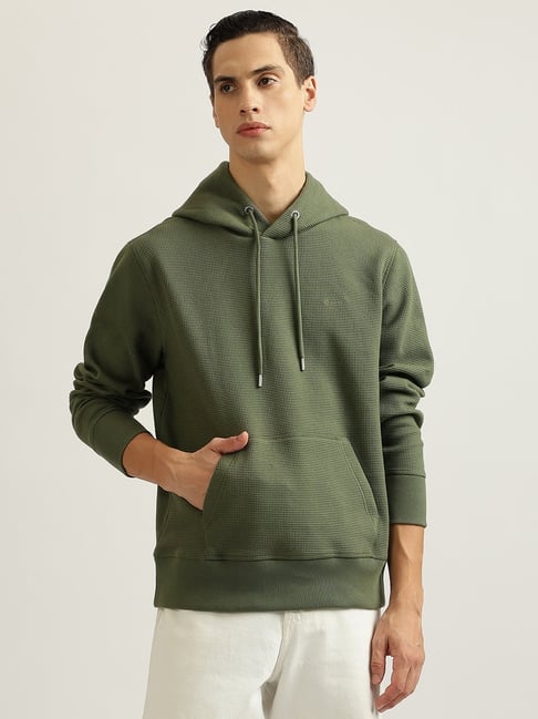 Buy Gant Green Regular fit Solid Hooded Sweatshirts Casual for Mens Online Tata CLiQ