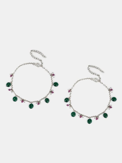 Shaya 925 Silver Oxidised Anklets for Women-picture-10