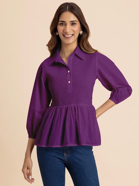 Moomaya Purple Regular Fit Top