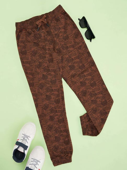 Pantaloons Junior Boys Lead Grey Cotton Printed Track Bottoms & Joggers-picture-36