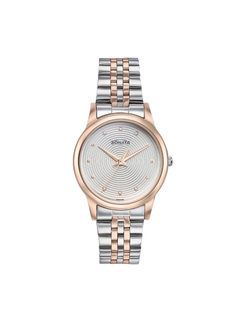 Sonata 87061KM01W Glam Gold Analog Watch for Women-image-4