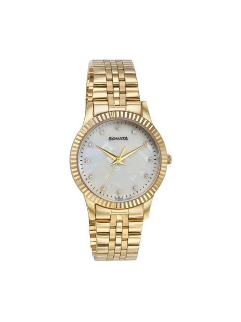 Buy Sonata 87062YM02W Glam Gold Analog Watch for Women at Best