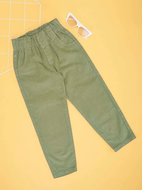 Pantaloons Junior Girls Aspen Green Cotton Solid Track Bottoms & Joggers-picture-42