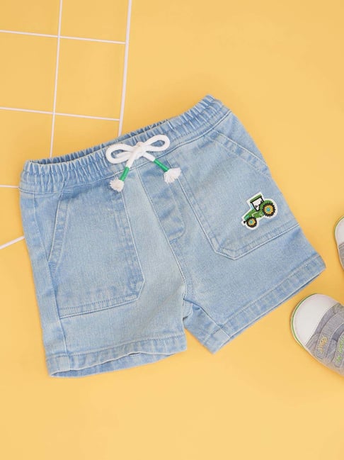 Pantaloons Baby Boys Light Blue Cotton Solid Shorts