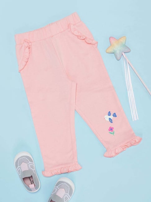 Pantaloons Baby Girls Strawberry Cream Cotton Solid Tights & Leggings