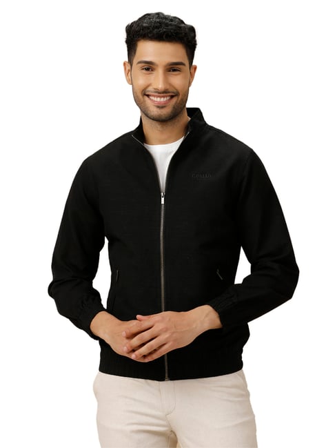Buy CAVALLO by Linen Club Black Linen Regular Fit Jackets for Mens
