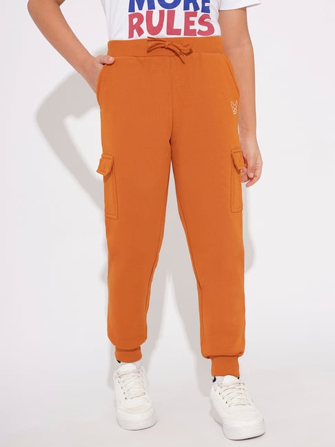 Jack & Jones Junior Boys Orange Cotton Blend Sweatpants