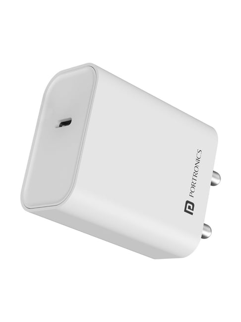 Portronics Adapto 25W Super Fast Type C Adaptor with PPS Protection,Fast Charging Adaptor (White)