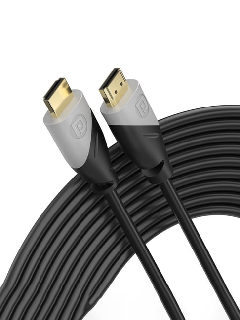 Portronics Konnect HDMI to HDMI Cable 10M Length Compatible with Smart HDTV, Laptop, Monitor (Black)