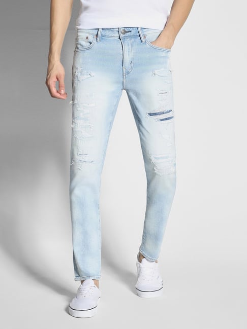 American Eagle Light Blue Ripped Jeans Buy American Eagle Blue