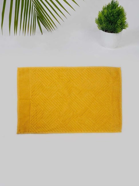 Fabindia Home Standalone Yellow Cotton 520 GSM Large Towel-image-3