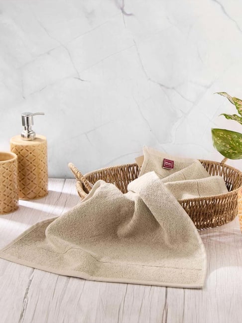Fabindia Home Standalone Taupe Cotton 520 GSM Hand Towel