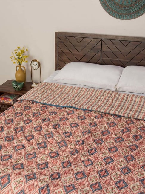 Buy Fabindia Home Gulzar Orange Cotton 163 GSM Single Quilt at Best Price Tata CLiQ
